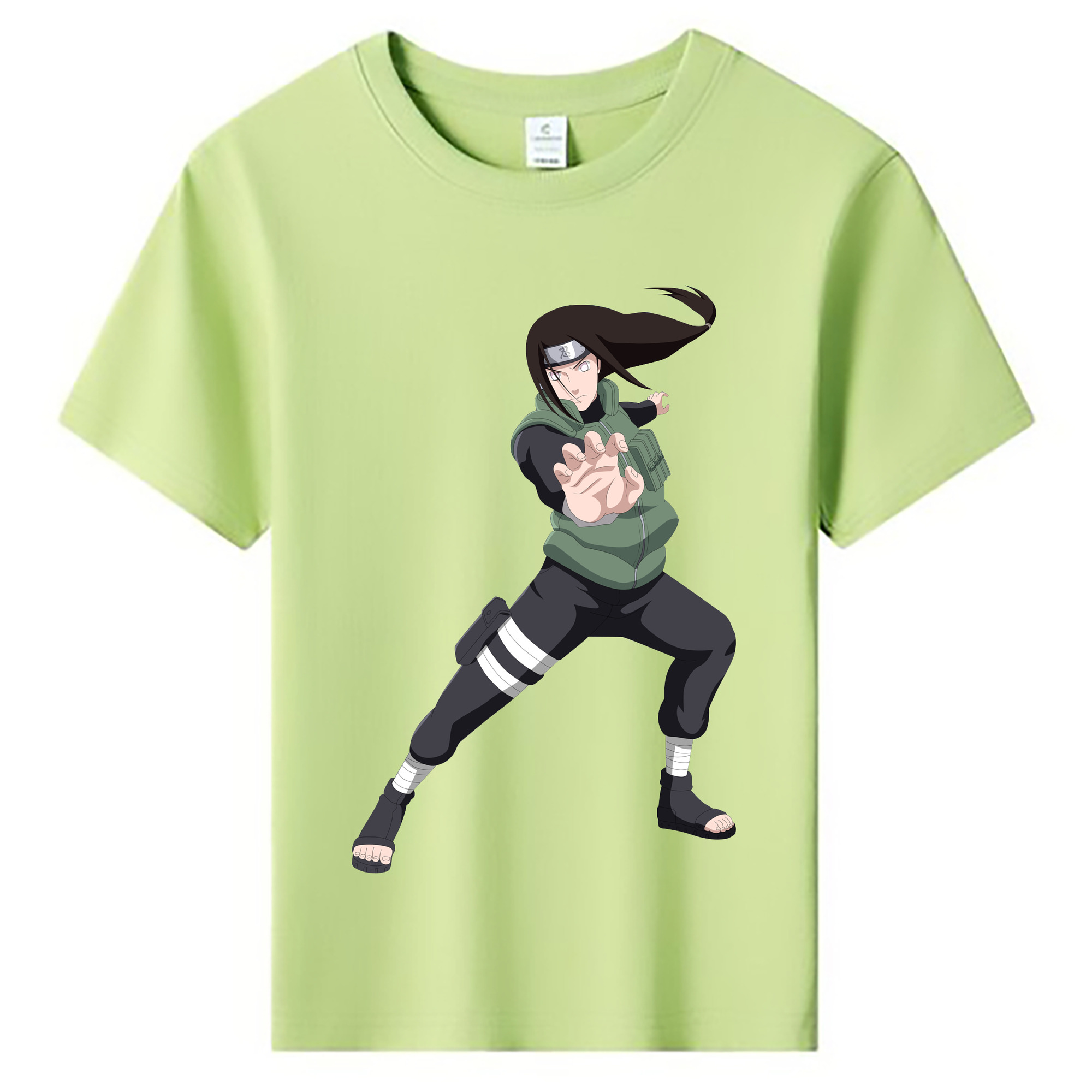 （画像用） NARUTO -ナルト- 日向ネジ Hyūga Neji 綿100％キッズTシャツ（フロントプリント）